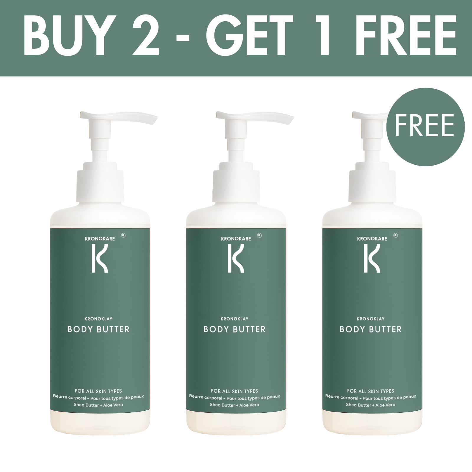 COMBO - KronoKlay BODY BUTTER - 550 ml - 3 Units – Buy 2 Get 1 Free