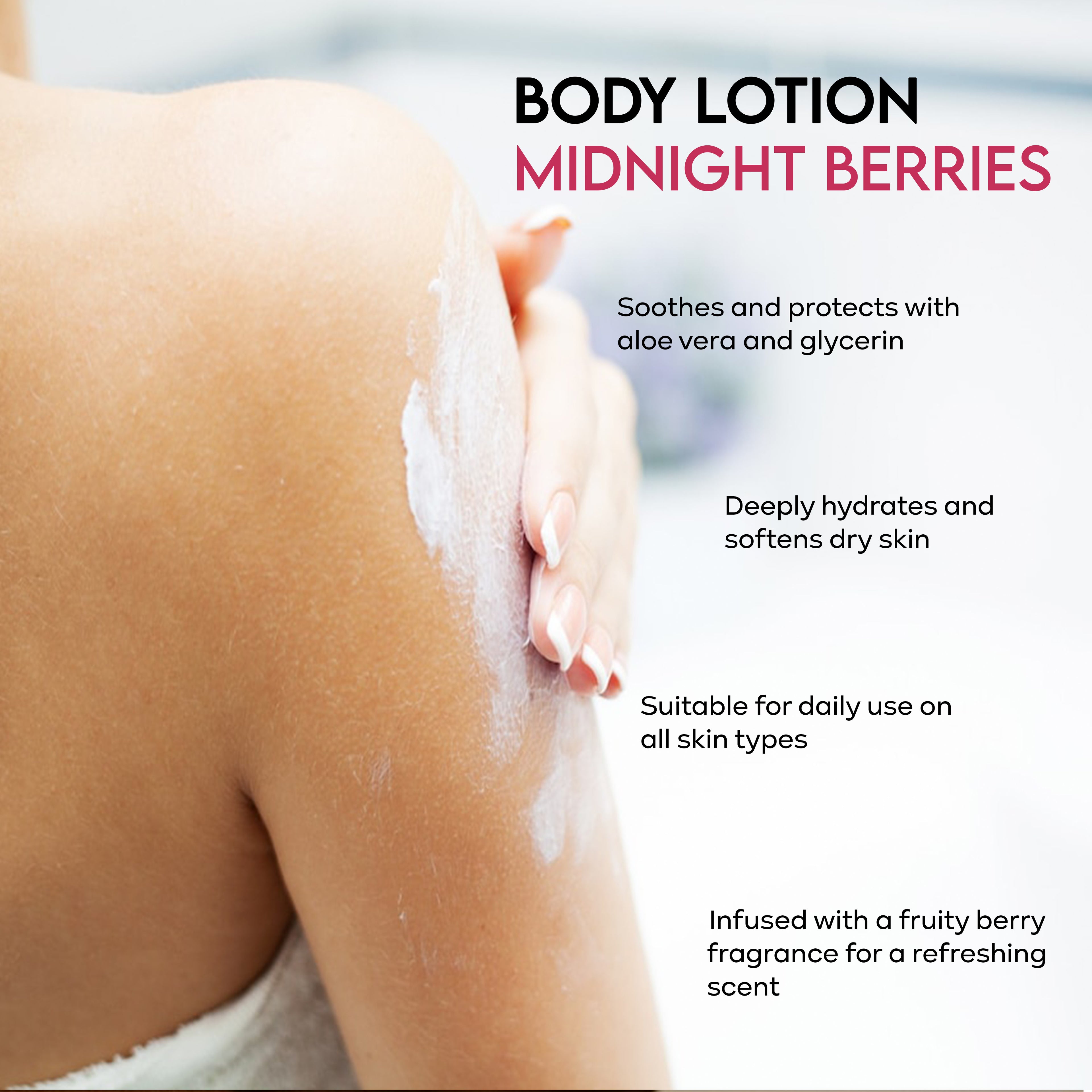 Body Lotion - Midnight Berries - 550 ml with Wall Dispenser Holder