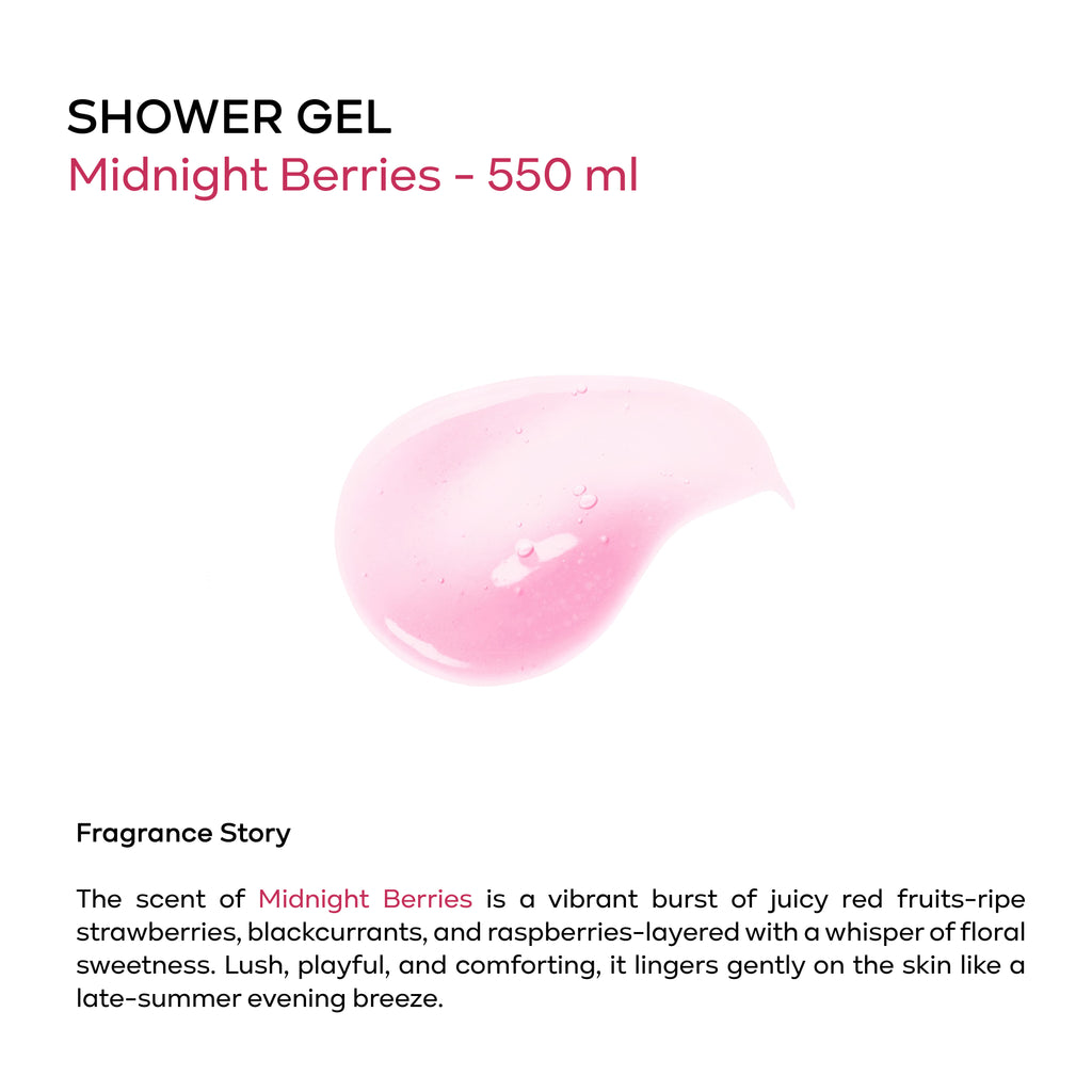 Shower Gel - Midnight Berries - 550 ml with Wall Dispenser Holder