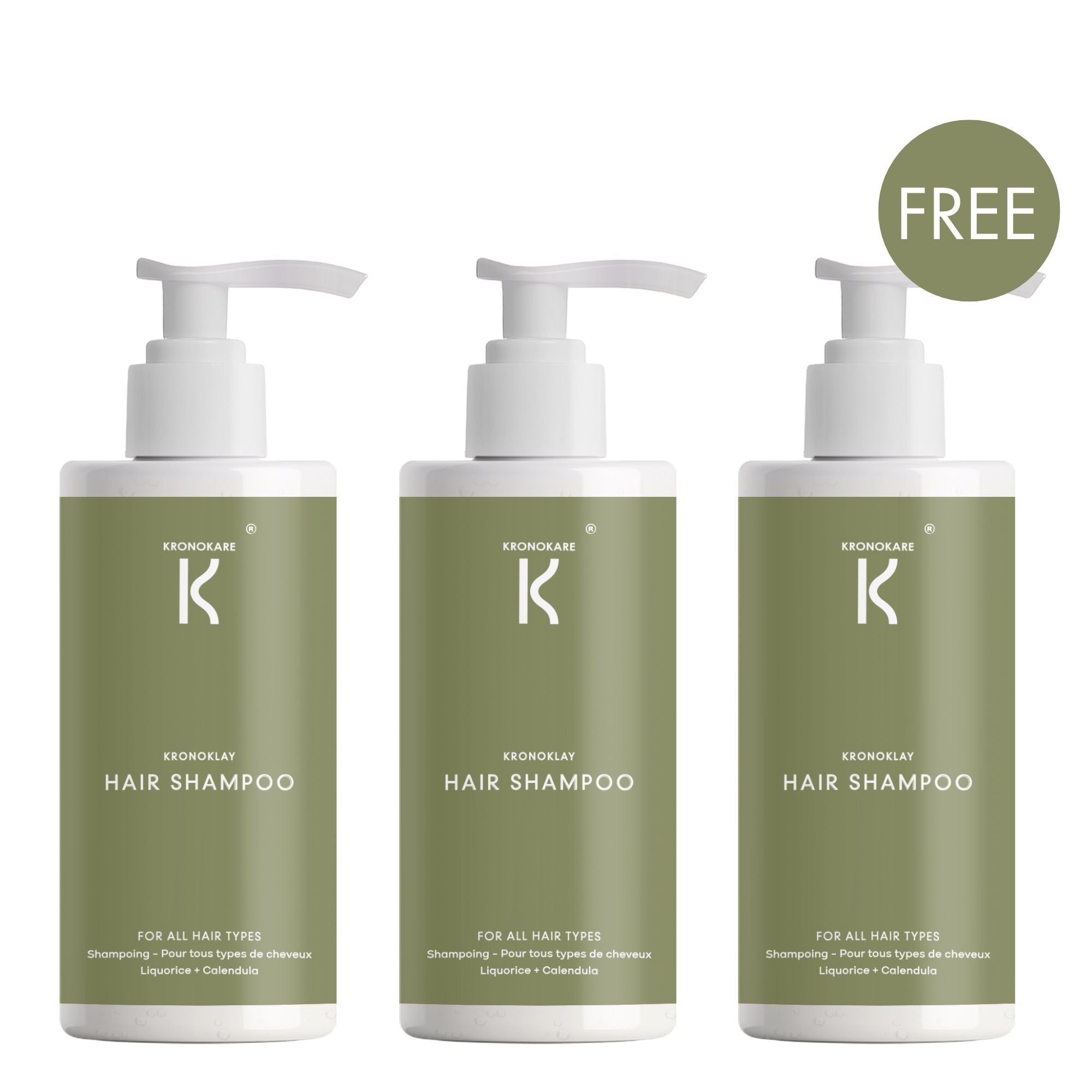 COMBO - SHAMPOO - KronoKlay - 550 ml - 3 Units – Buy 2 Get 1 Free