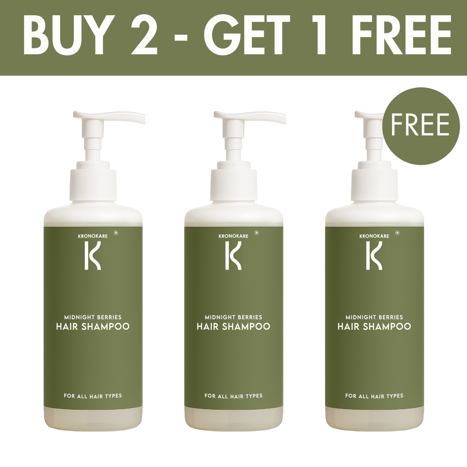 COMBO - KronoKlay SHAMPOO - 550 ml - 3 Units – Buy 2 Get 1 Free