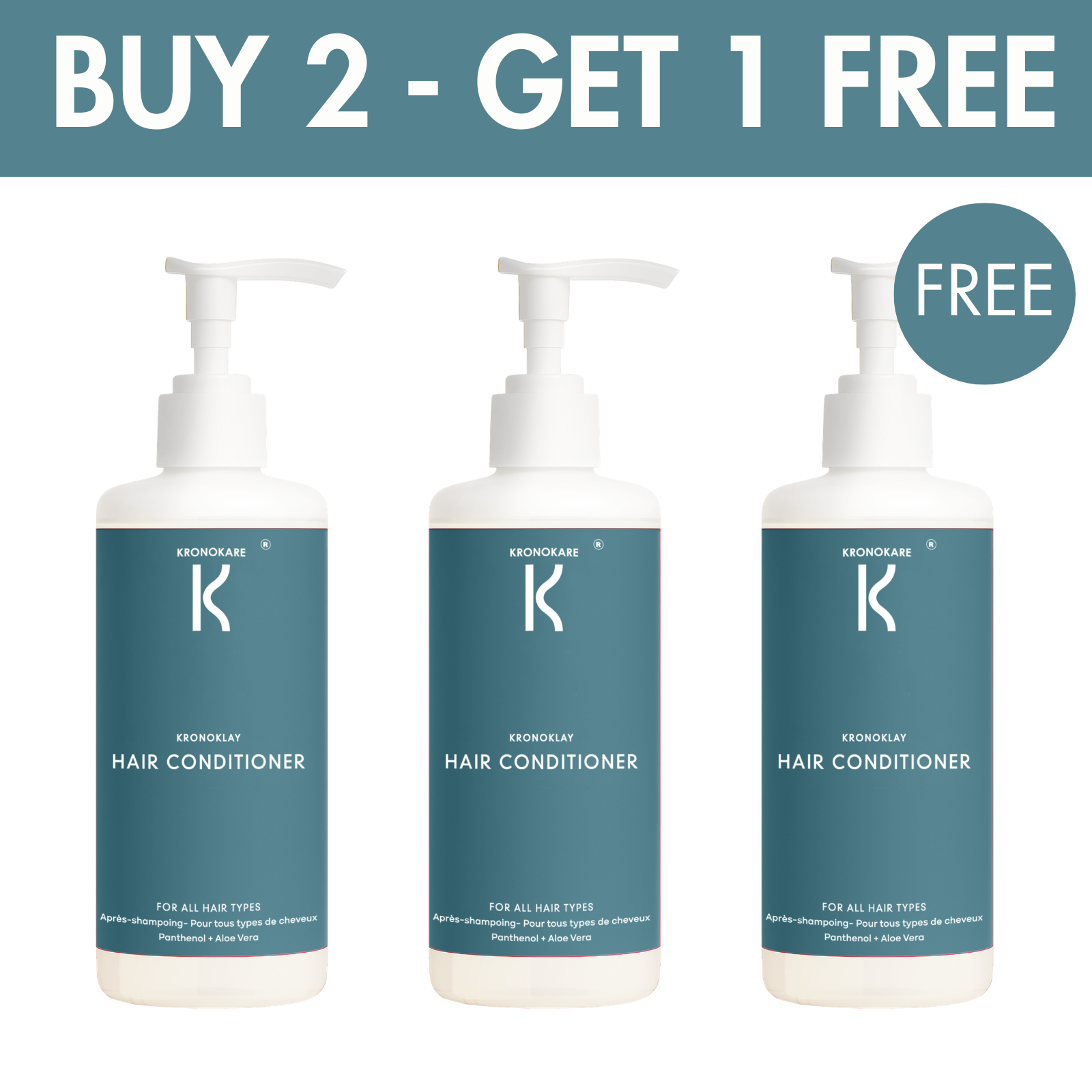 COMBO - KronoKlay HAIR CONDITIONER - 550 ml - 3 Units – Buy 2 Get 1 Free