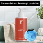 Shower Gel - Kronoklay - 550 ml with Loofah – Foaming Combo