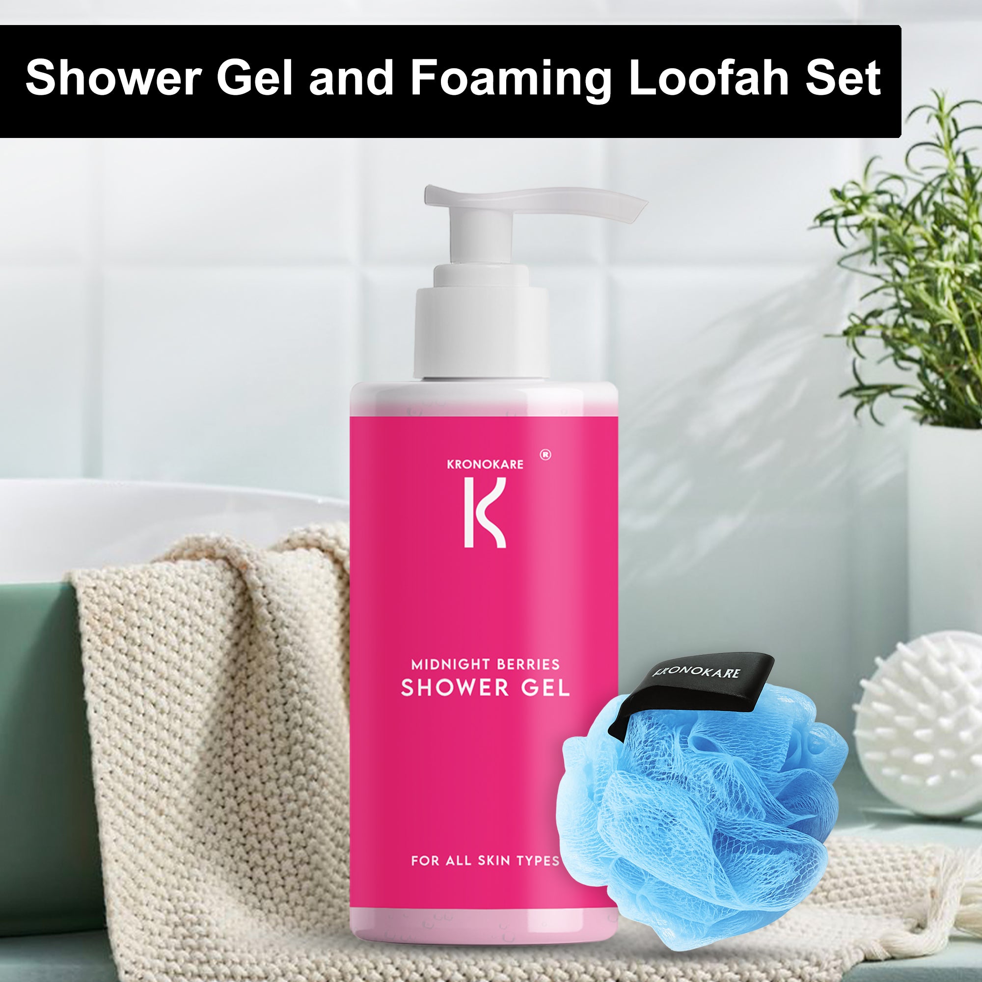 Midnight Berries Shower Gel with Loofah