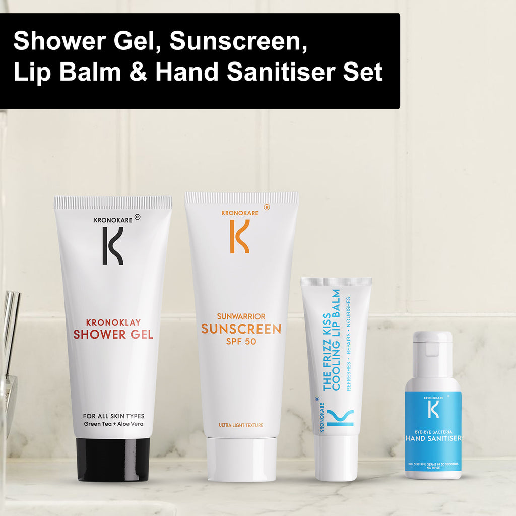 City Essentials Travel Kit - Shower Gel, Sunscreen, Lip Balm, Hand Sanitiser