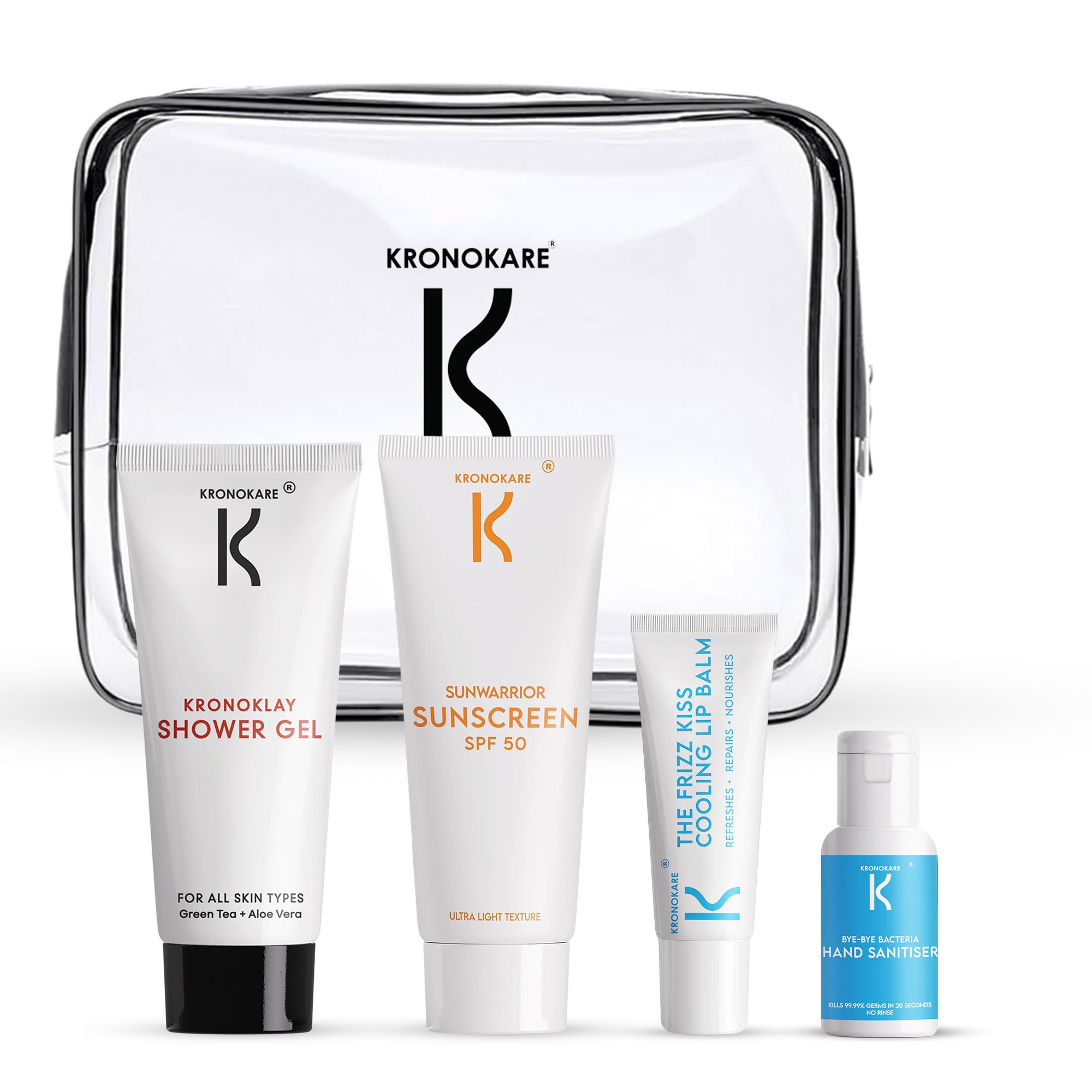 City Essentials Travel Kit - Shower Gel, Sunscreen, Lip Balm, Hand Sanitiser