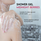 Shower Gel - Midnight Berries - 550 ml with Wall Dispenser Holder